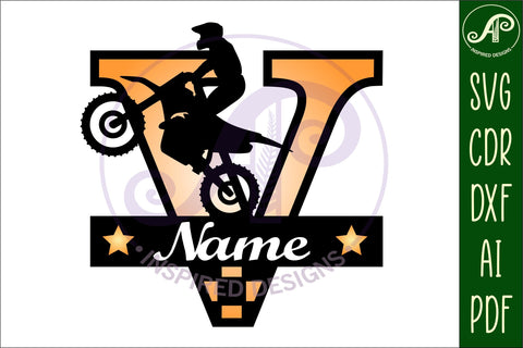 Motocross Capital Monogram Letter V SVG SVG APInspireddesigns 
