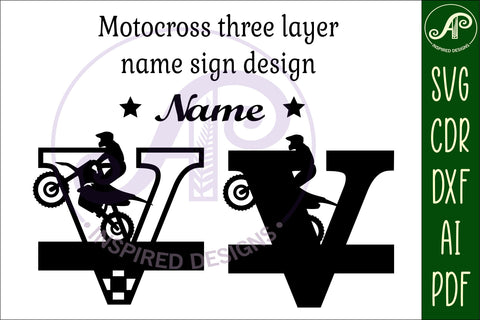 Motocross Capital Monogram Letter V SVG SVG APInspireddesigns 