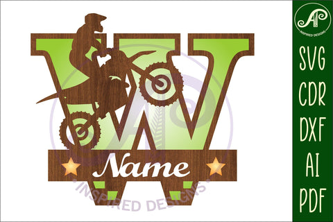 Motocross Capital Monogram Letter W SVG SVG APInspireddesigns 