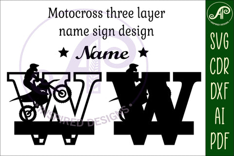 Motocross Capital Monogram Letter W SVG SVG APInspireddesigns 