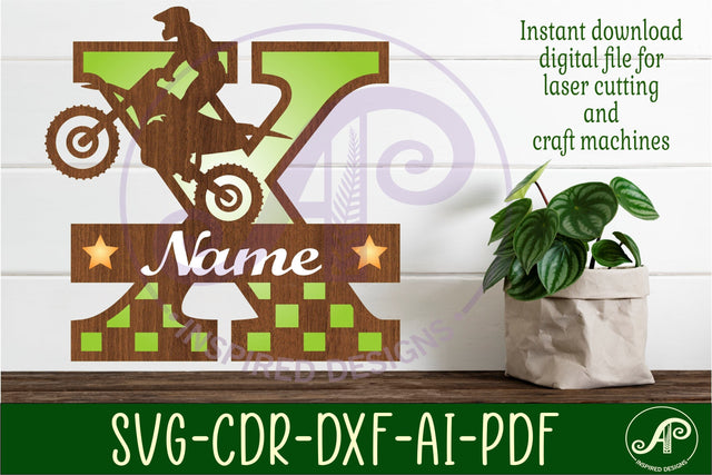 Motocross Capital Monogram Letter X SVG SVG APInspireddesigns 