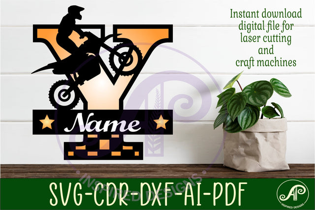 Motocross Capital Monogram Letter Y SVG SVG APInspireddesigns 