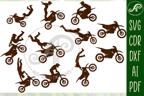 Motocross, motorbike SVG bundle. 11 designs SVG APInspireddesigns 
