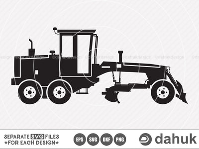 Motor Grader svg, Road Grader svg, Construction Vector, Cut file, for silhouette, svg, clipart, cricut design space, vinyl cut files SVG dahukdesign 