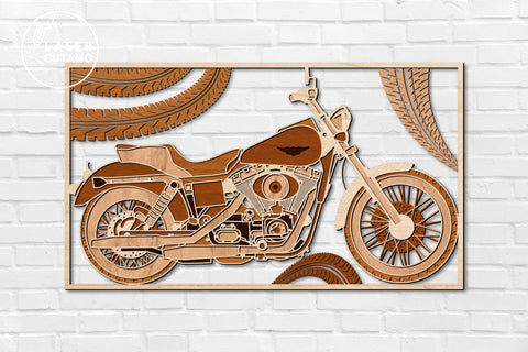 Motorcycle Harley Davidson Multilayer Laser Cut File SVG LaserCutano 