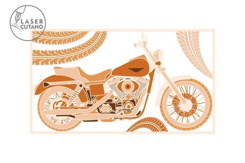 Motorcycle Harley Davidson Multilayer Laser Cut File SVG LaserCutano 