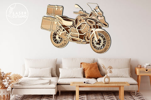 MOTORCYCLE Laser Cutting Wood Wall Art, Handmade Gift for Rider, Moto SVG LaserCutano 