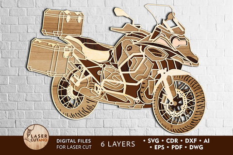 MOTORCYCLE Laser Cutting Wood Wall Art, Handmade Gift for Rider, Moto SVG LaserCutano 