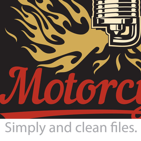 Motorcycle Repair Service Retro Poster. Spark Plugs. SVG TribaliumArtSF 