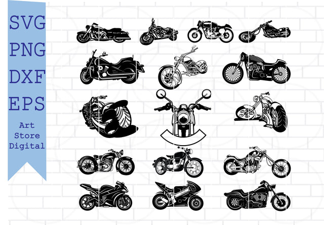 Motorcycle Svg Bundle, Motorbike Svg, Chopper Svg, Cruiser Svg SVG Artstoredigital 