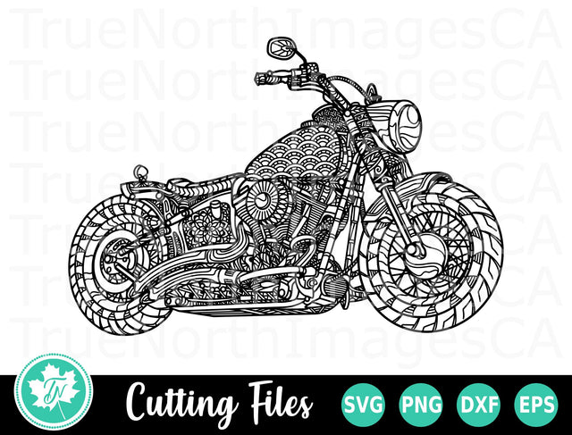 Motorcycle SVG | Zentangle SVG | Mandala SVG SVG TrueNorthImagesCA 