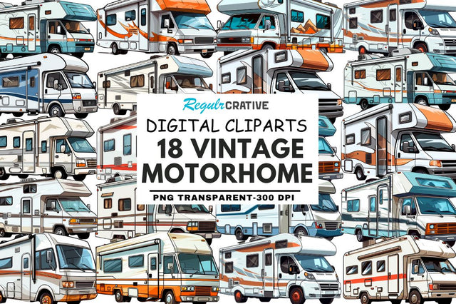 Motorhome Clipart bundle Sublimation Regulrcrative 