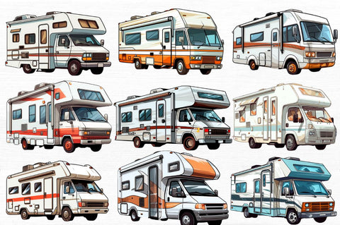 Motorhome Clipart bundle Sublimation Regulrcrative 