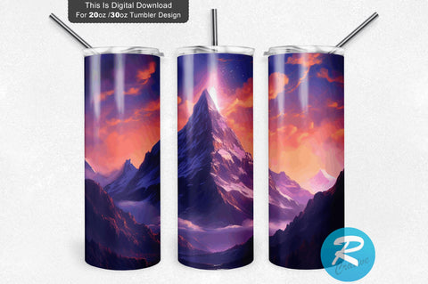 Mountain 20 oz / 30 oz Tumbler PNG Sublimation Regulrcrative 