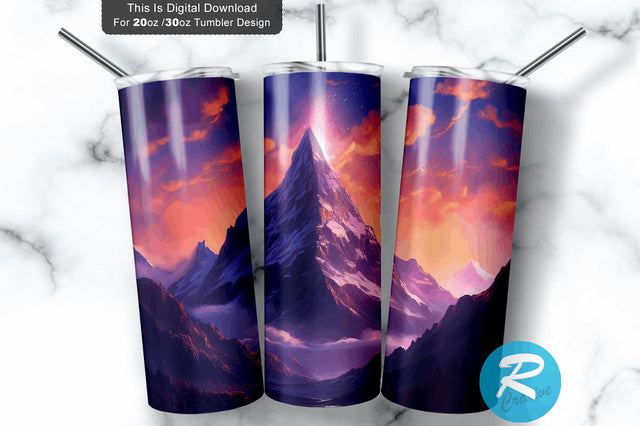 Mountain 20 oz / 30 oz Tumbler PNG Sublimation Regulrcrative 