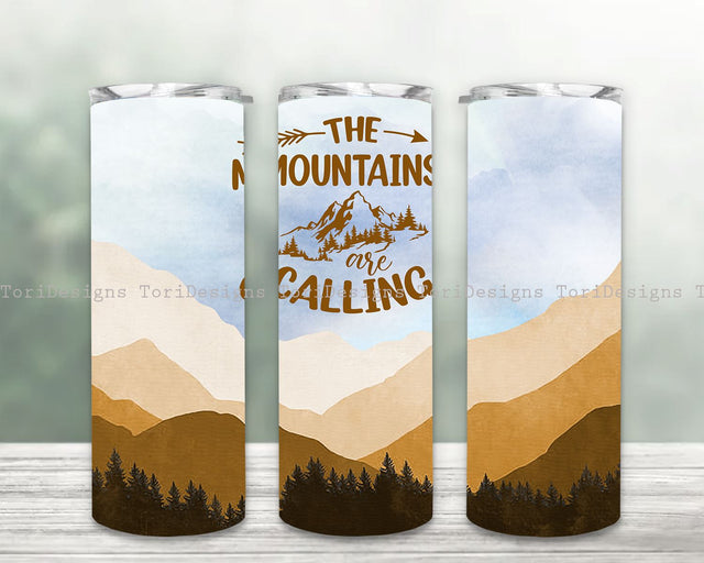 Mountain Adventures Camping Tumber PNG, Camping 20 oz Skinny Tumbler Sublimation, Mountain Tumbler Wrap Png, Adventure Tumbler Png Sublimation ToriDesigns 