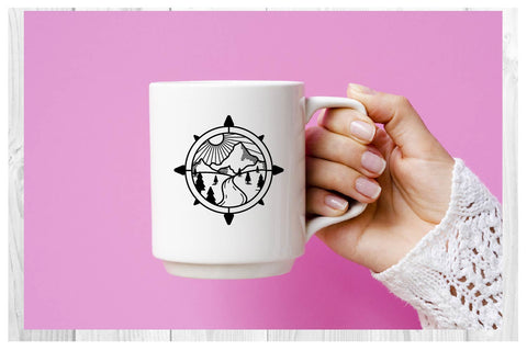 mountain and compass svg, dxf, eps, png SVG dadan_pm 