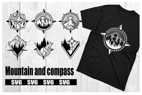mountain and compass svg, dxf, eps, png SVG dadan_pm 