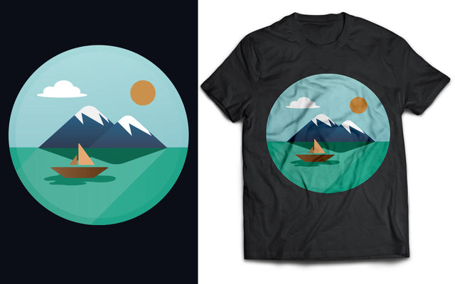 Mountain and River Landscape T-Shirt SVG naemmiah021 