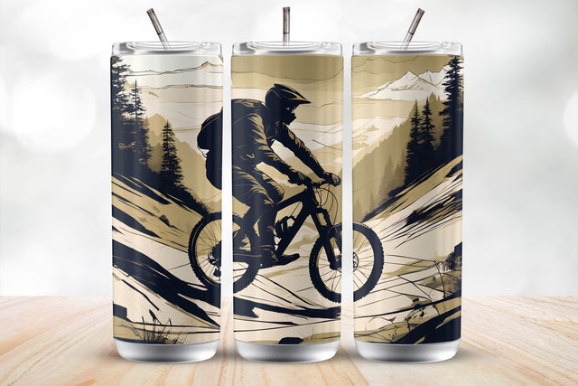 Mountain Biker 20 Oz Tumbler Wrap Sublimation Design Sublimation MockupSvgVenue 