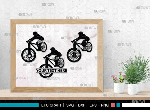 Mountain Biking Monogram, Mountain Biking Silhouette, Mountain Bike Svg, Mountain Bicycle Svg, Mountain Sport Svg, SB00047 SVG ETC Craft 