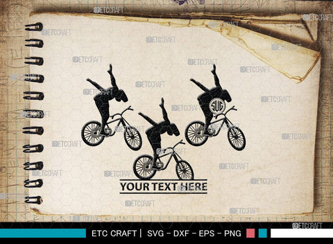 Mountain Biking Monogram, Mountain Biking Silhouette, Mountain Bike Svg, Mountain Bicycle Svg, Mountain Sport Svg, SB00047 SVG ETC Craft 