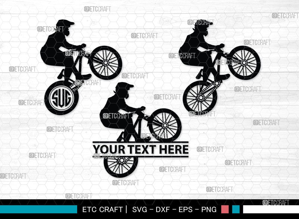 Mountain Biking Monogram, Mountain Biking Silhouette, Mountain Bike Svg ...