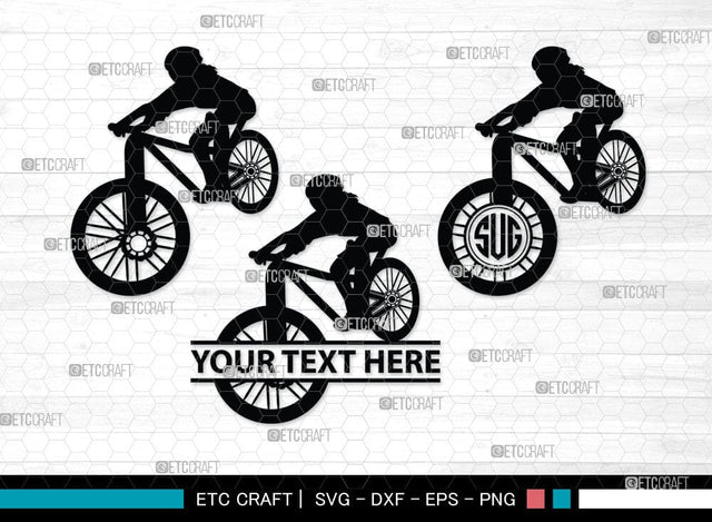 Mountain Biking Monogram, Mountain Biking Silhouette, Mountain Bike Svg, Mountain Bicycle Svg, Mountain Sport Svg, SB00047 SVG ETC Craft 