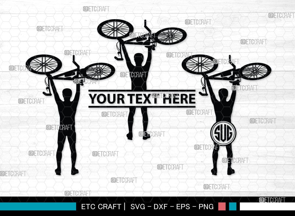 Mountain Biking Monogram, Mountain Biking Silhouette, Mountain Bike Svg ...