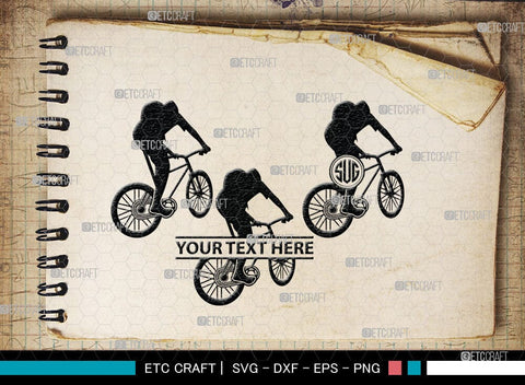 Mountain Biking Monogram, Mountain Biking Silhouette, Mountain Bike Svg, Mountain Bicycle Svg, Mountain Sport Svg, SB00047 SVG ETC Craft 