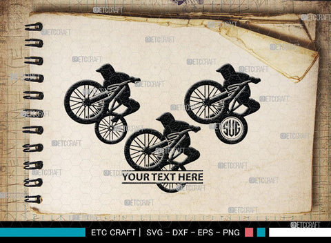 Mountain Biking Monogram, Mountain Biking Silhouette, Mountain Bike Svg, Mountain Bicycle Svg, Mountain Sport Svg, SB00047 SVG ETC Craft 