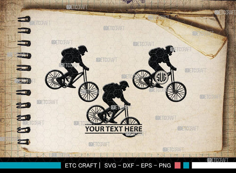 Mountain Biking Monogram, Mountain Biking Silhouette, Mountain Bike Svg, Mountain Bicycle Svg, Mountain Sport Svg, SB00047 SVG ETC Craft 