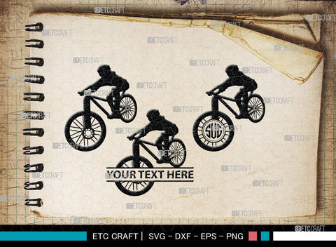 Mountain Biking Monogram, Mountain Biking Silhouette, Mountain Bike Svg, Mountain Bicycle Svg, Mountain Sport Svg, SB00047 SVG ETC Craft 