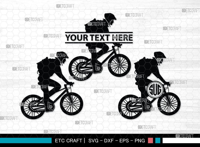 Mountain Biking Monogram, Mountain Biking Silhouette, Mountain Bike Svg, Mountain Bicycle Svg, Mountain Sport Svg, SB00047 SVG ETC Craft 
