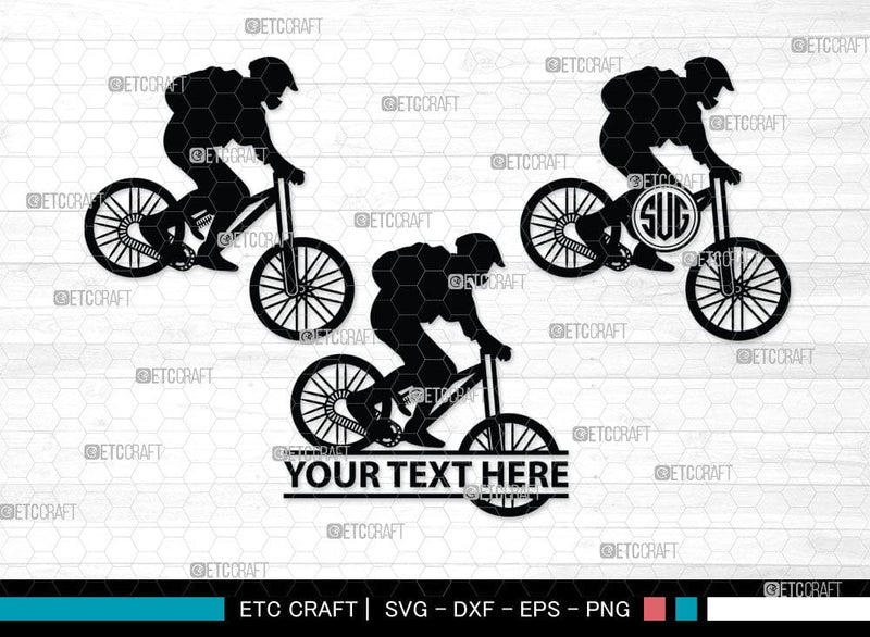 Mountain Biking Monogram, Mountain Biking Silhouette, Mountain Bike Svg ...
