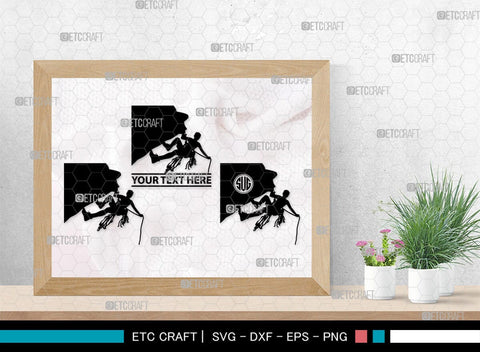 Mountain Climbing Monogram, Mountain Climbing Silhouette, Mountain Climbing SVG, Mountain Svg, Climbing Svg, SB00390 SVG ETC Craft 