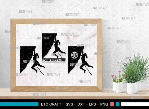Mountain Climbing Monogram, Mountain Climbing Silhouette, Mountain Climbing SVG, Mountain Svg, Climbing Svg, SB00390 SVG ETC Craft 