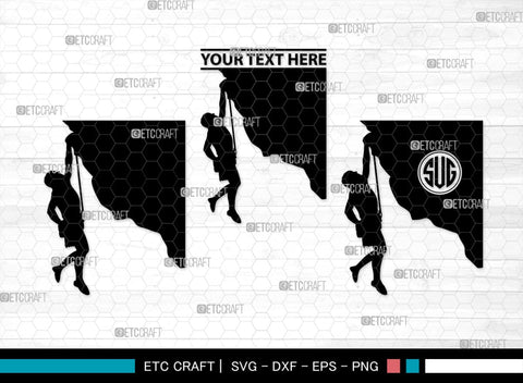 Mountain Climbing Monogram, Mountain Climbing Silhouette, Mountain Climbing SVG, Mountain Svg, Climbing Svg, SB00390 SVG ETC Craft 