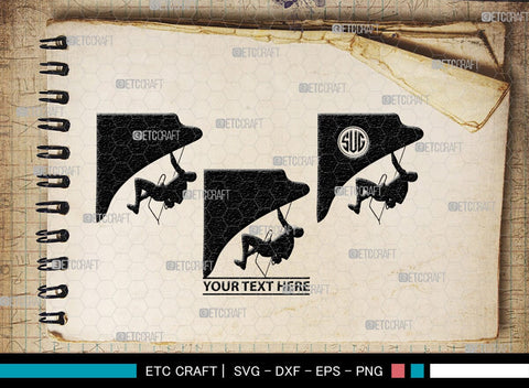 Mountain Climbing Monogram, Mountain Climbing Silhouette, Mountain Climbing SVG, Mountain Svg, Climbing Svg, SB00390 SVG ETC Craft 