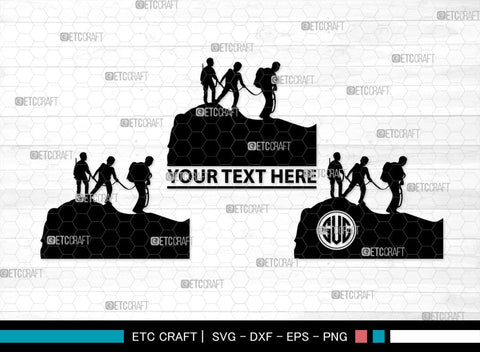 Mountain Climbing Monogram, Mountain Climbing Silhouette, Mountain Climbing SVG, Mountain Svg, Climbing Svg, SB00390 SVG ETC Craft 