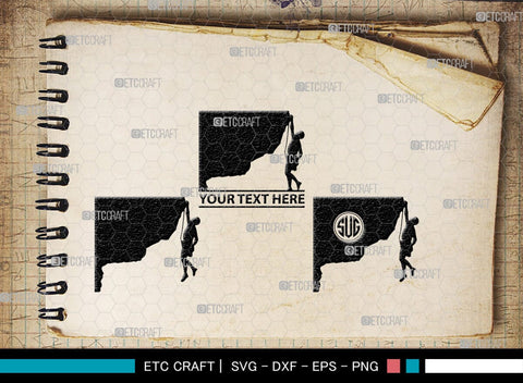 Mountain Climbing Monogram, Mountain Climbing Silhouette, Mountain Climbing SVG, Mountain Svg, Climbing Svg, SB00390 SVG ETC Craft 