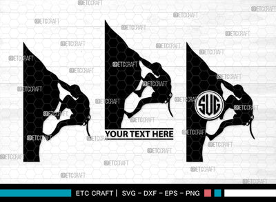 Mountain Climbing Monogram, Mountain Climbing Silhouette, Mountain Climbing SVG, Mountain Svg, Climbing Svg, SB00390 SVG ETC Craft 