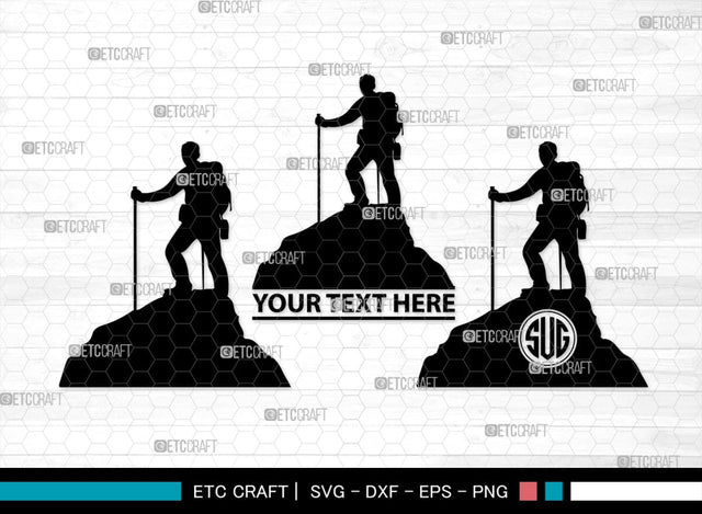 Mountain Climbing Monogram, Mountain Climbing Silhouette, Mountain Climbing SVG, Mountain Svg, Climbing Svg, SB00390 SVG ETC Craft 
