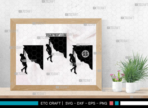 Mountain Climbing Monogram, Mountain Climbing Silhouette, Mountain Climbing SVG, Mountain Svg, Climbing Svg, SB00390 SVG ETC Craft 