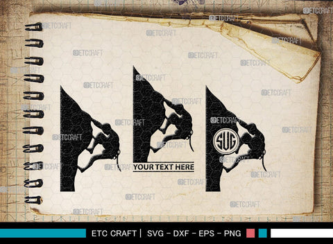 Mountain Climbing Monogram, Mountain Climbing Silhouette, Mountain Climbing SVG, Mountain Svg, Climbing Svg, SB00390 SVG ETC Craft 