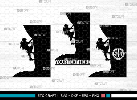 Mountain Climbing Monogram, Mountain Climbing Silhouette, Mountain Climbing SVG, Mountain Svg, Climbing Svg, SB00390 SVG ETC Craft 