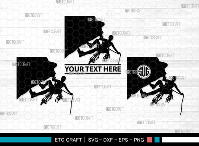 Mountain Climbing Monogram, Mountain Climbing Silhouette, Mountain Climbing SVG, Mountain Svg, Climbing Svg, SB00390 SVG ETC Craft 