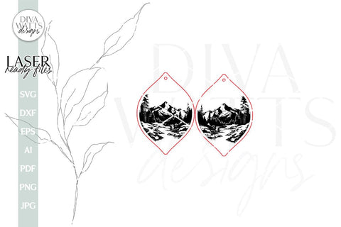 Mountain Earrings SVG For Laser Mountain Earrings For Glowforge Mountain Earrings For Laser Glowforge Earrings With Mountain Earrings SVG SVG Diva Watts Designs 