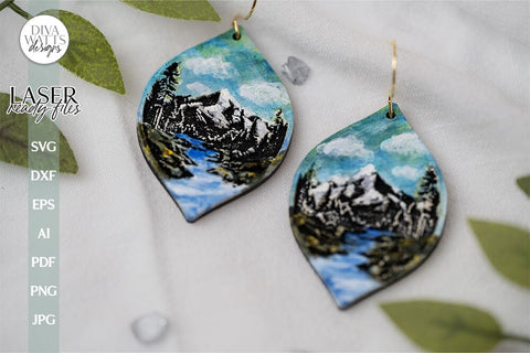 Mountain Earrings SVG For Laser Mountain Earrings For Glowforge Mountain Earrings For Laser Glowforge Earrings With Mountain Earrings SVG SVG Diva Watts Designs 