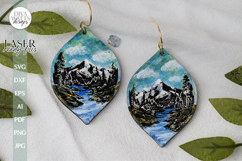 Mountain Earrings SVG For Laser Mountain Earrings For Glowforge Mountain Earrings For Laser Glowforge Earrings With Mountain Earrings SVG SVG Diva Watts Designs 